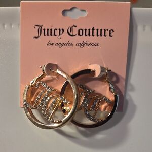 Juicy Couture Gold Logo Hoop Earrings